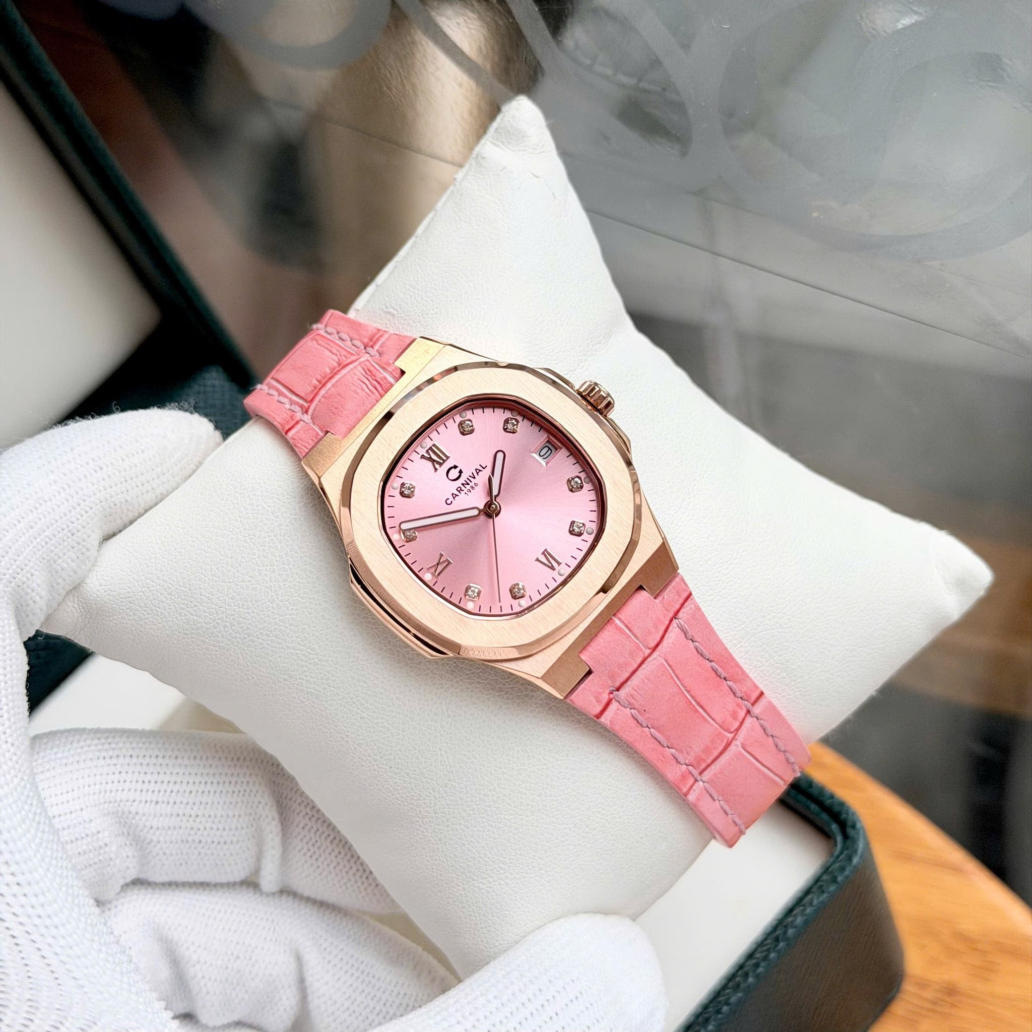 Carnival 8160L Rosegold Hồng Dây Da Hồng ( 8160L-VH-DD-H2)
