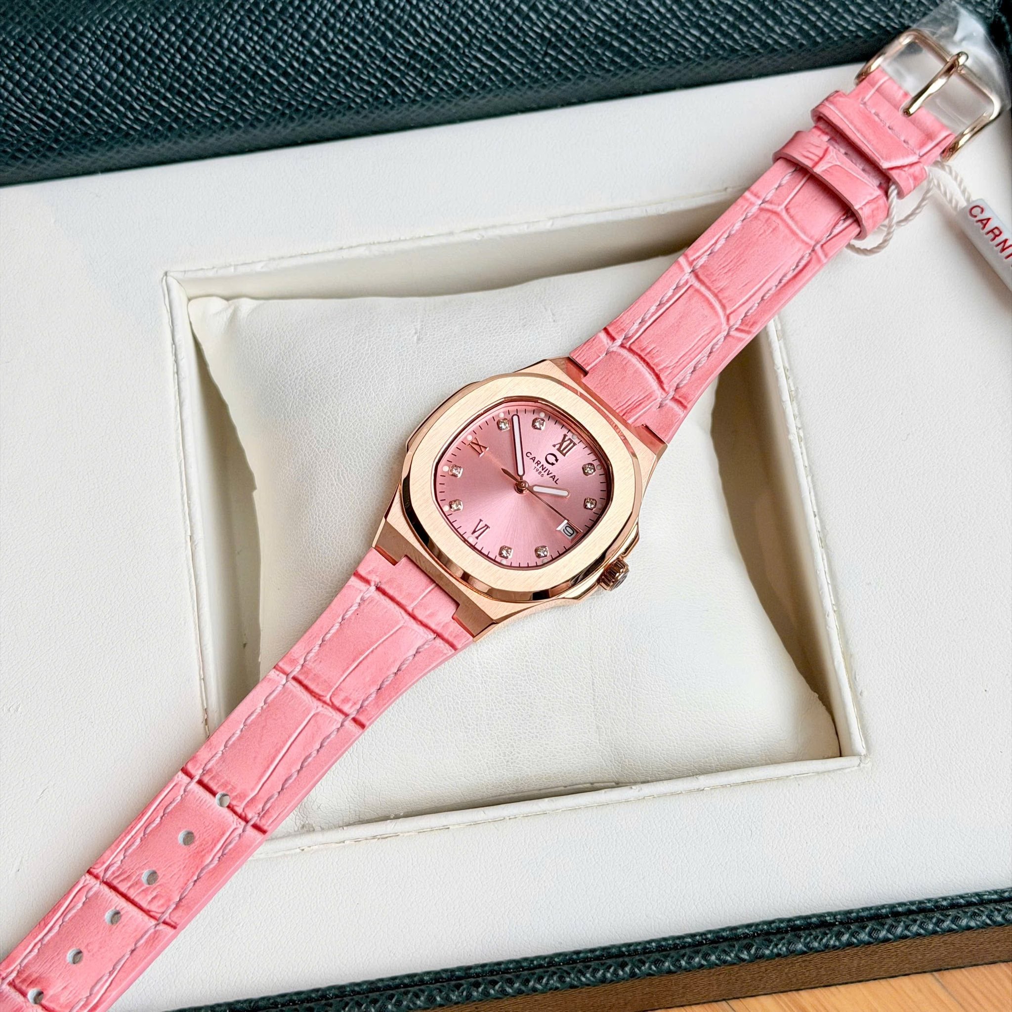 Carnival 8160L Rosegold Hồng Dây Da Hồng ( 8160L-VH-DD-H2)