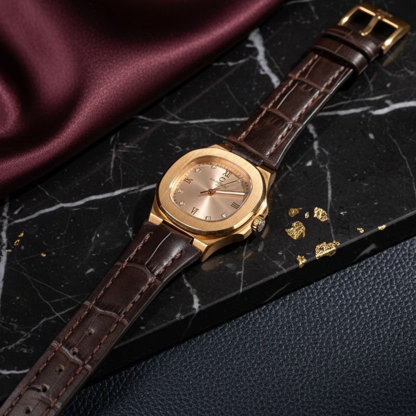 Carnival 8160L Rosegold Sundust Dây Da ( 8160L-VH-DD-NN)