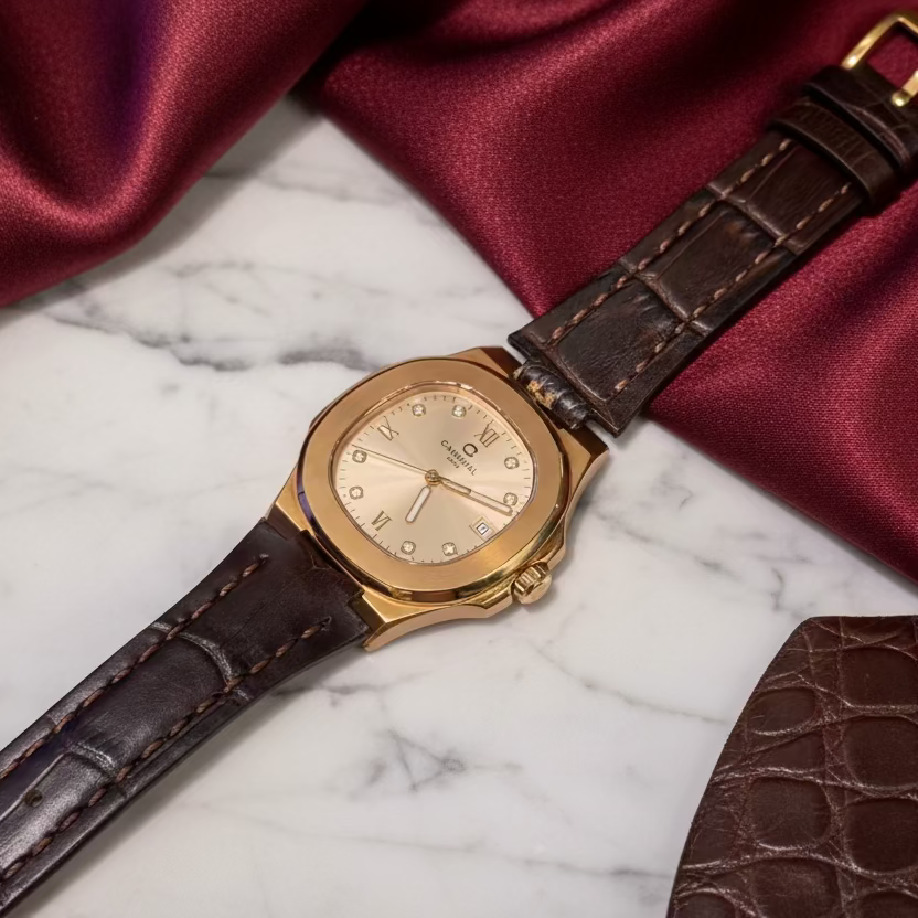 Carnival 8160L Rosegold Sundust Dây Da ( 8160L-VH-DD-NN)