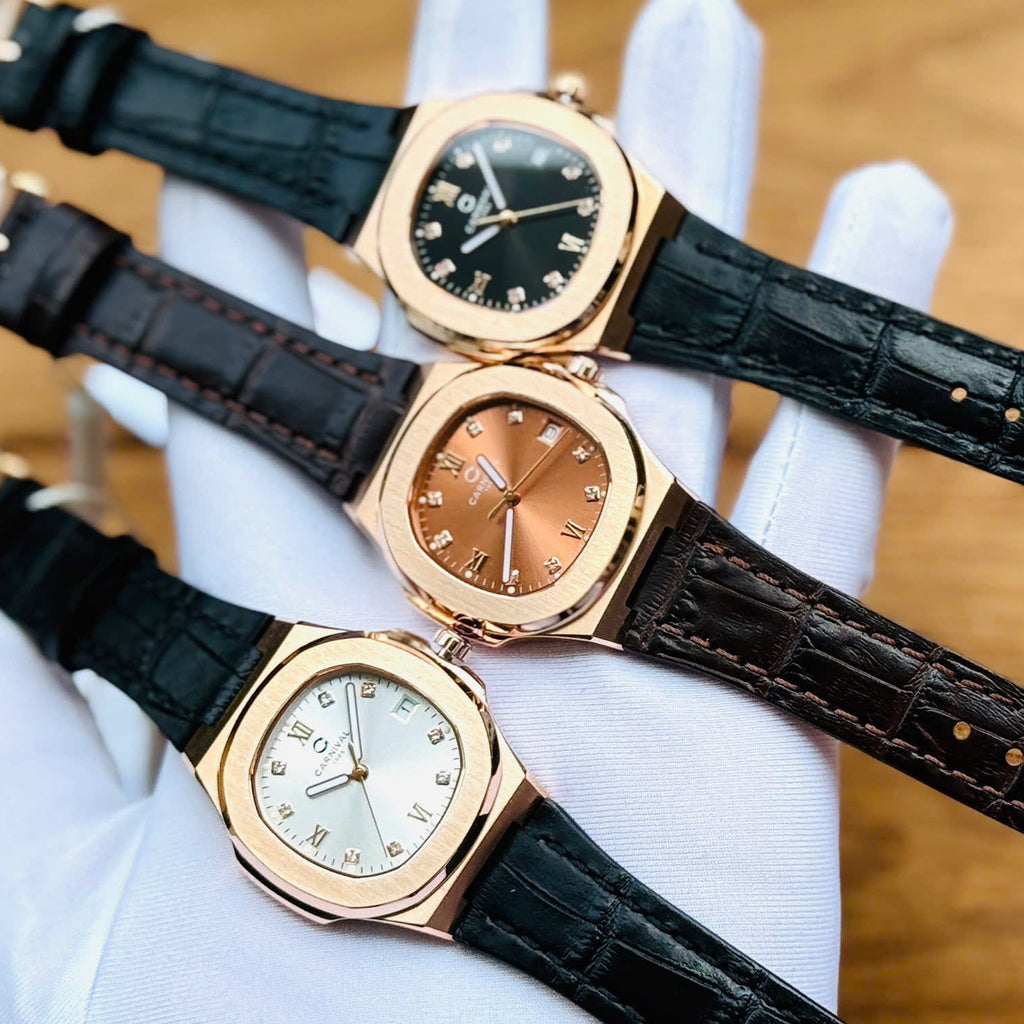 Carnival 8160L Rosegold Trắng Dây Da ( 8160L-VH-DD-T )