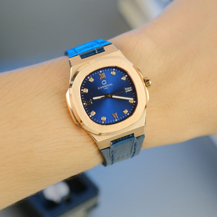 Carnival 8160L Rosegold Xanh Dây Da ( 8160L-VH-DD-X)