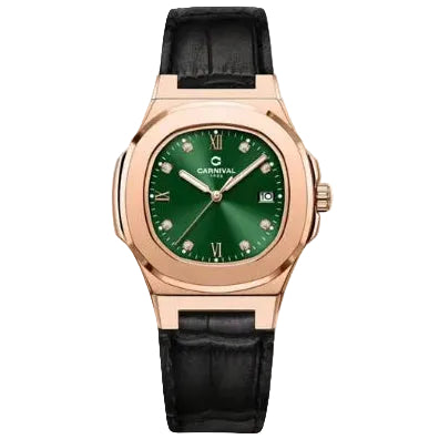 Carnival 8160L Rosegold Xanh Lá Dây Da ( 8160L-VT-DD-XL)