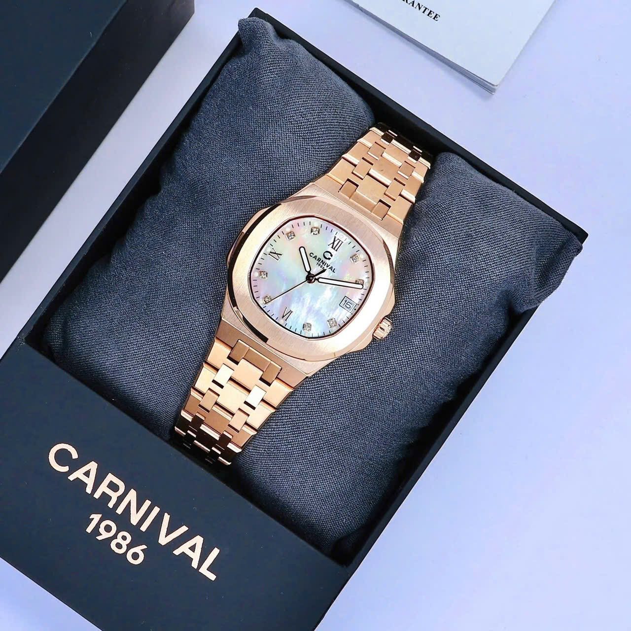 Carnival 8160L Rosegold Xà Cừ Trắng ( 8160L-VH-TK)