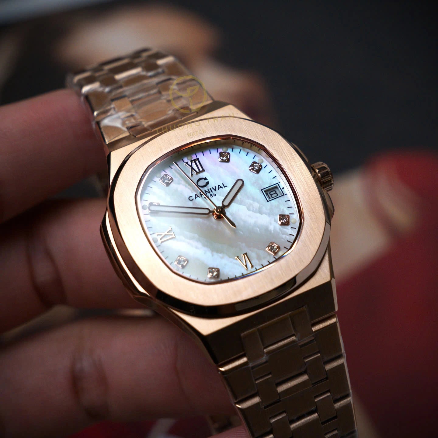 Carnival 8160L Rosegold Xà Cừ Trắng ( 8160L-VH-TK)