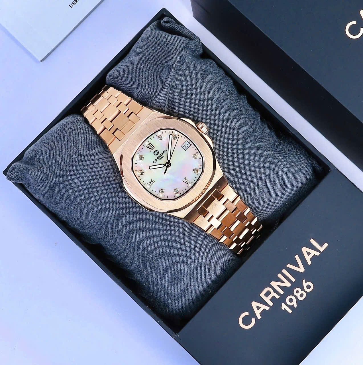 Carnival 8160L Rosegold Xà Cừ Trắng ( 8160L-VH-TK)