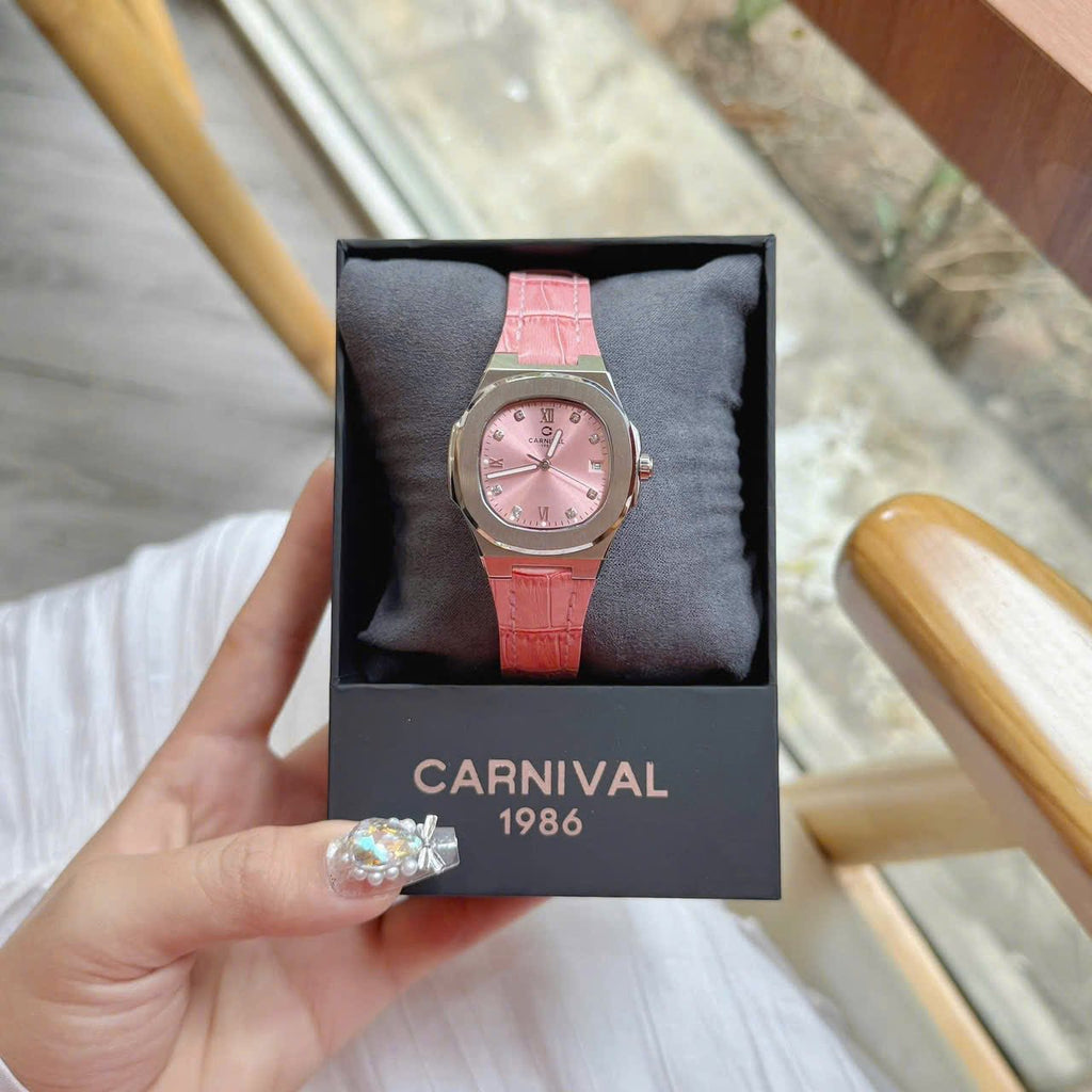 Carnival 8160L Bạc Hồng Dây Da Hồng ( 8160L-VT-DD-H2)