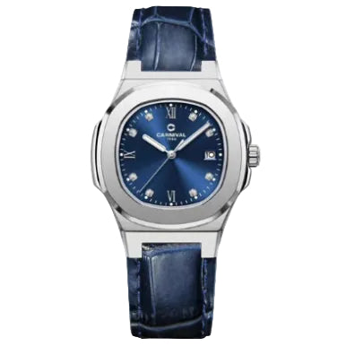 Carnival 8160L Bạc Xanh Dây Da ( 8160L-VT-DD-X)