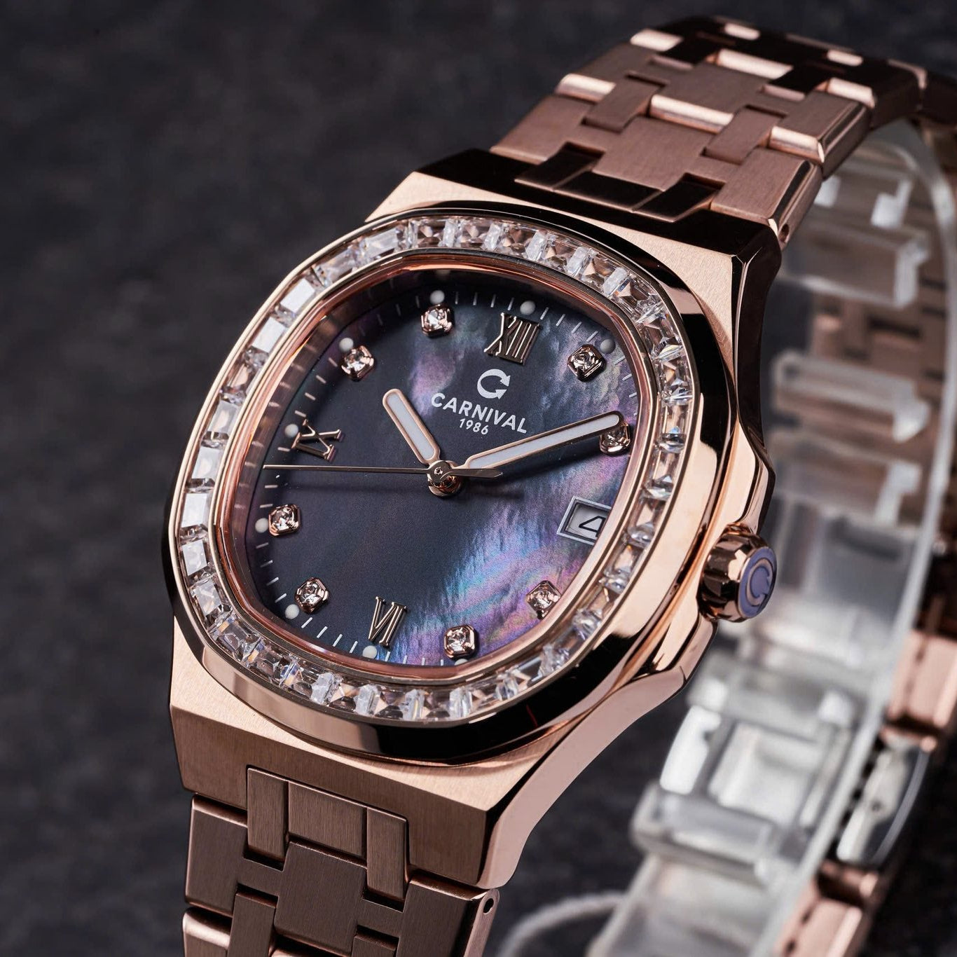 Carnival 8160L2 Rosegold Xà Cừ Tím ( 8160L2-VH-DK)