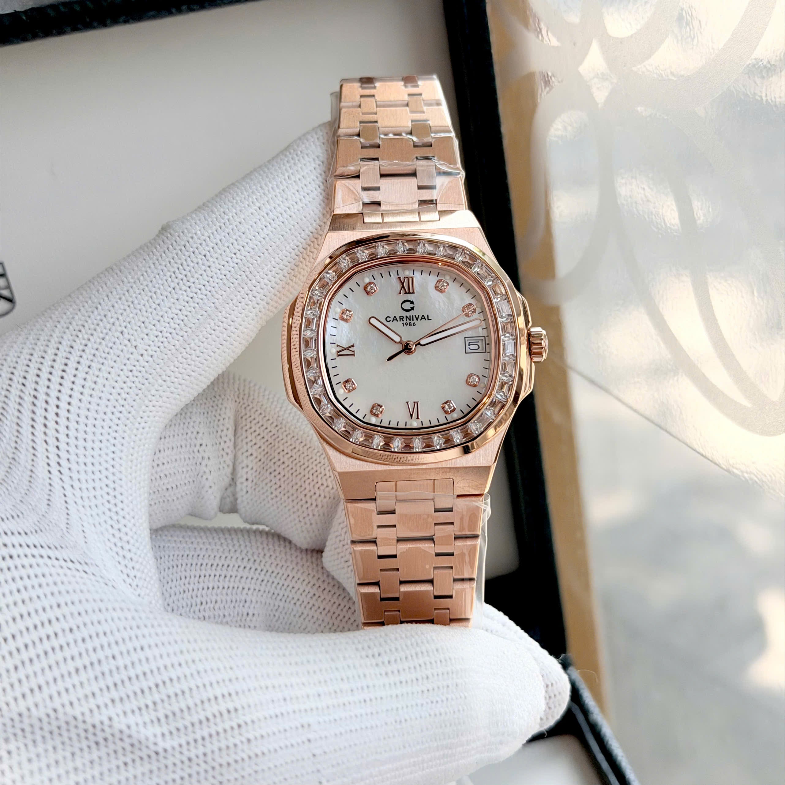 Carnival 8160L2 Rosegold Xà Cừ Trắng ( 8160L2-VT-TX)