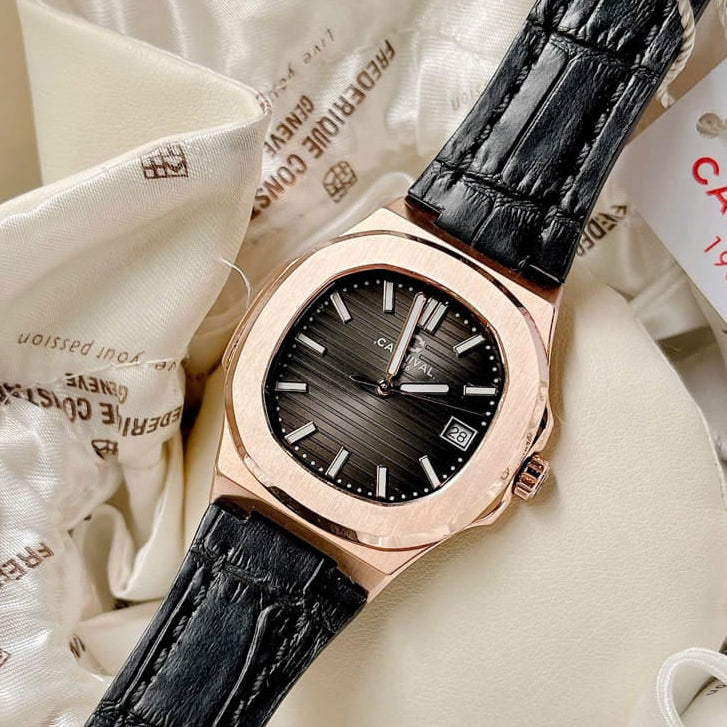 Carnival  8161L Rosegold Đen Dây Da ( 8161L-VH-DD-D)