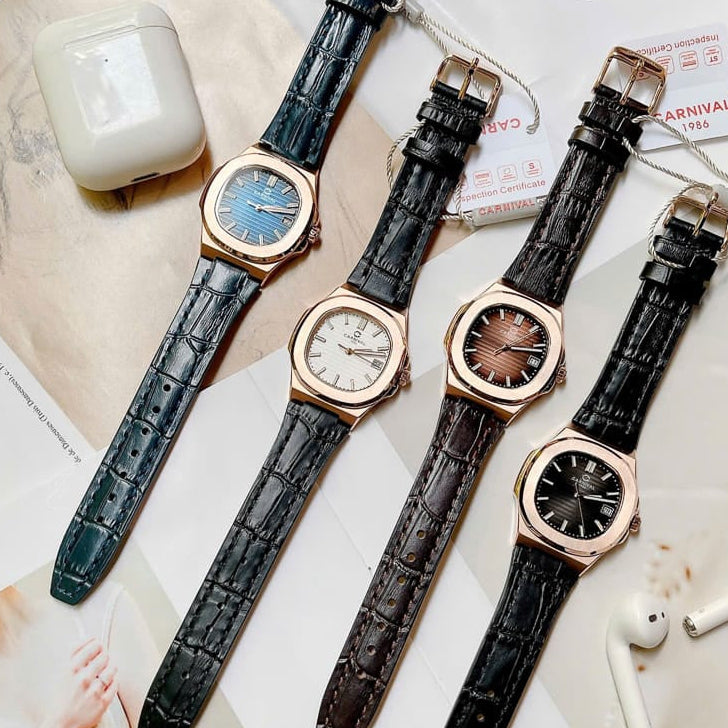 Carnival 8161L Rosegold Trắng Dây Da ( 8161L-VH-DD-T)