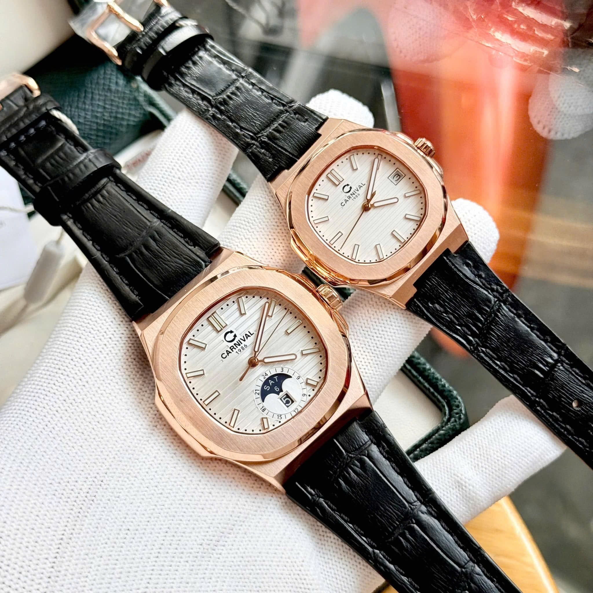 Carnival 8161L Rosegold Trắng Dây Da ( 8161L-VH-DD-T)