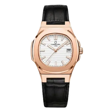 Carnival 8161L Rosegold Trắng Dây Da ( 8161L-VH-DD-T)