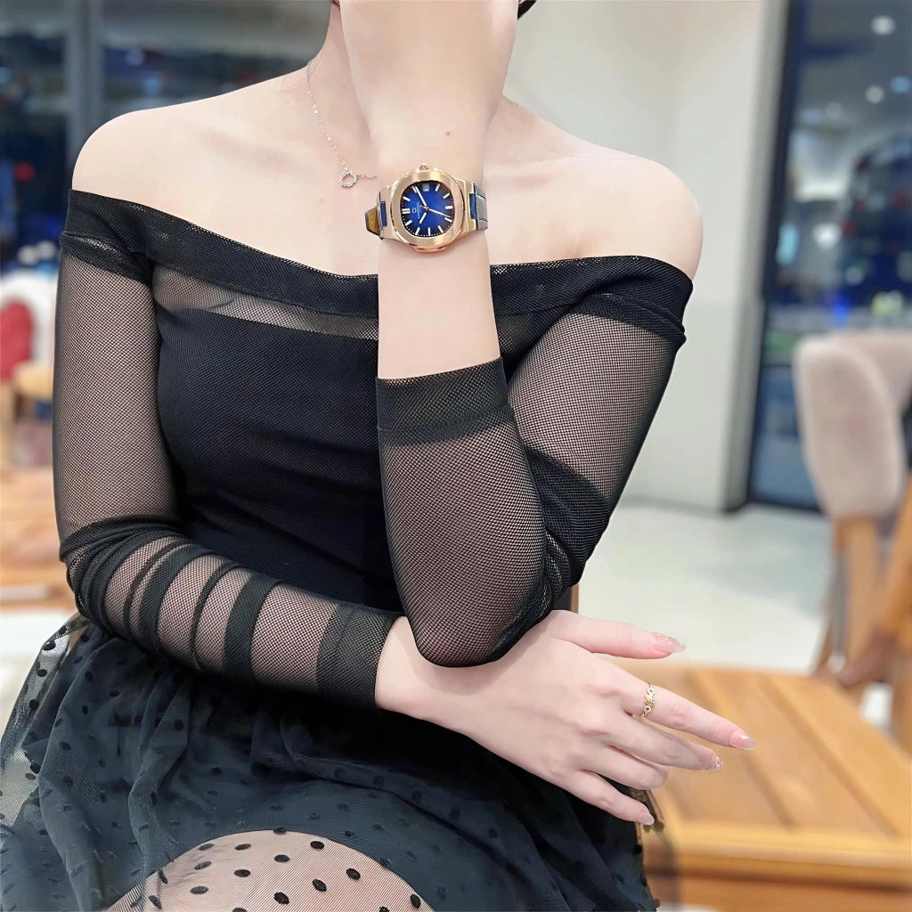 Carnival 8161L Rosegold Xanh Dây Da ( 8161L-VH-DD-X)
