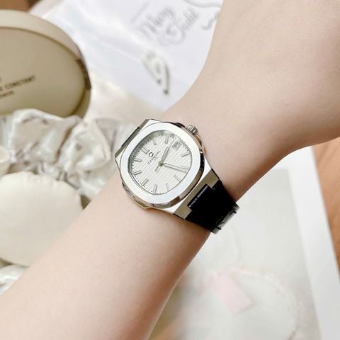 Carnival 8161L Bạc Trắng Dây Da ( 8161L-VT-DD-T)