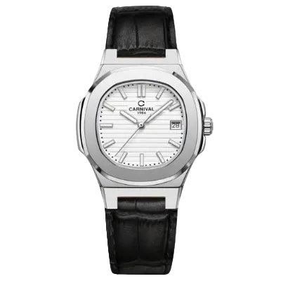Carnival 8161L Bạc Trắng Dây Da ( 8161L-VT-DD-T)