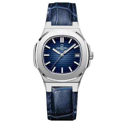 Carnival 8161L Bạc Xanh Dây Da ( 8161L-VT-DD-X)