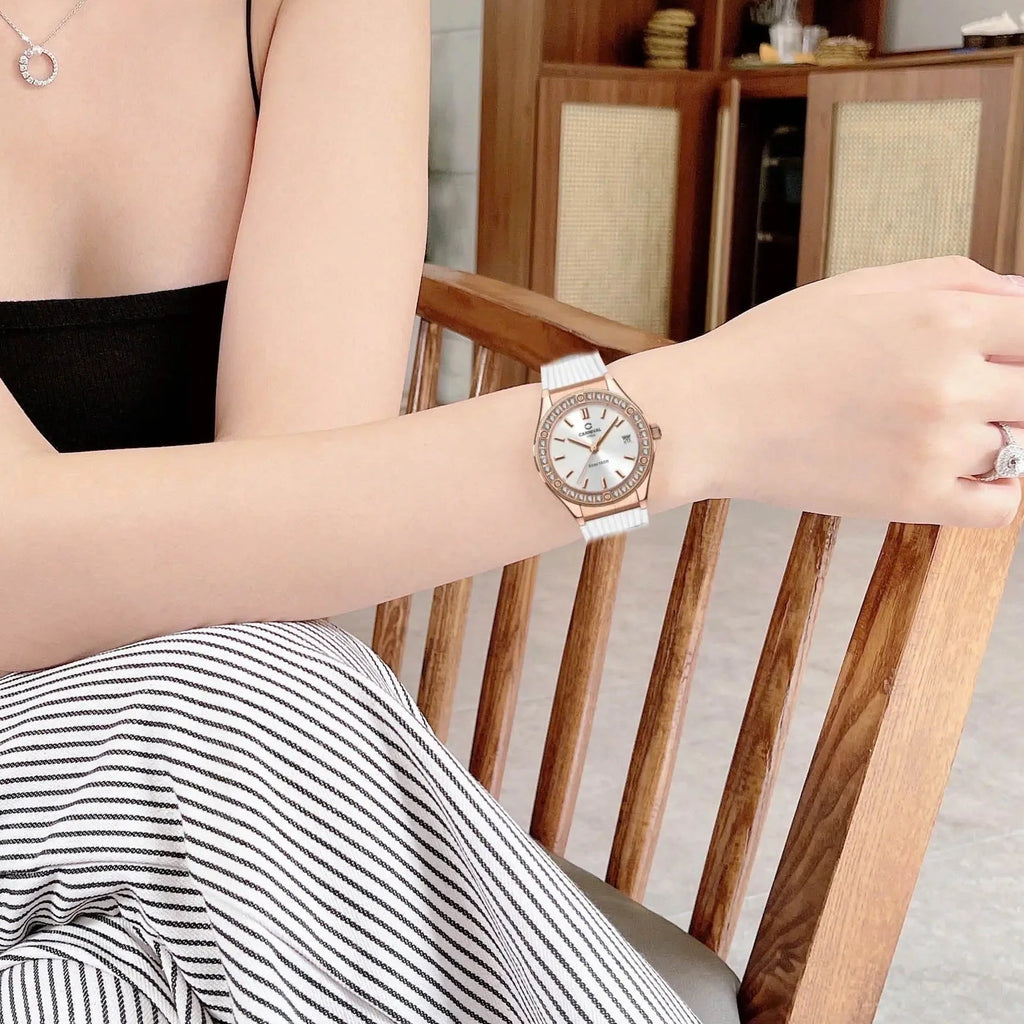 Carnival 8168L2 Rosegold Trắng Dây Trắng ( 8168L2-VH-DCS-T1)