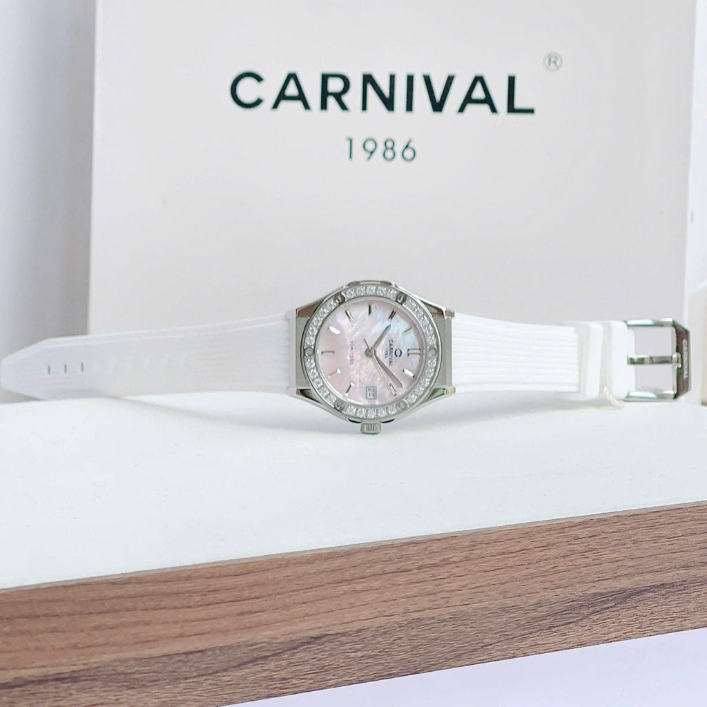 Carnival 8168L2 Bạc Xà Cừ Hồng Dây Trắng ( 8168L2-VT-DCS-HK3)