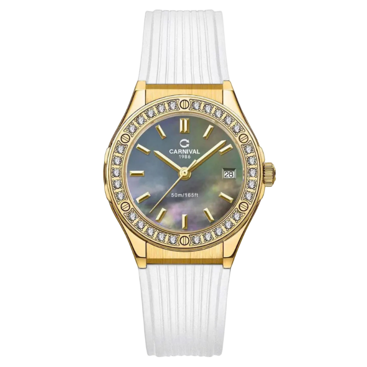 Carnival 8168L2 Xà Cừ Tím Dây CS Trắng ( 8168L2-VT-DCS-DK3)