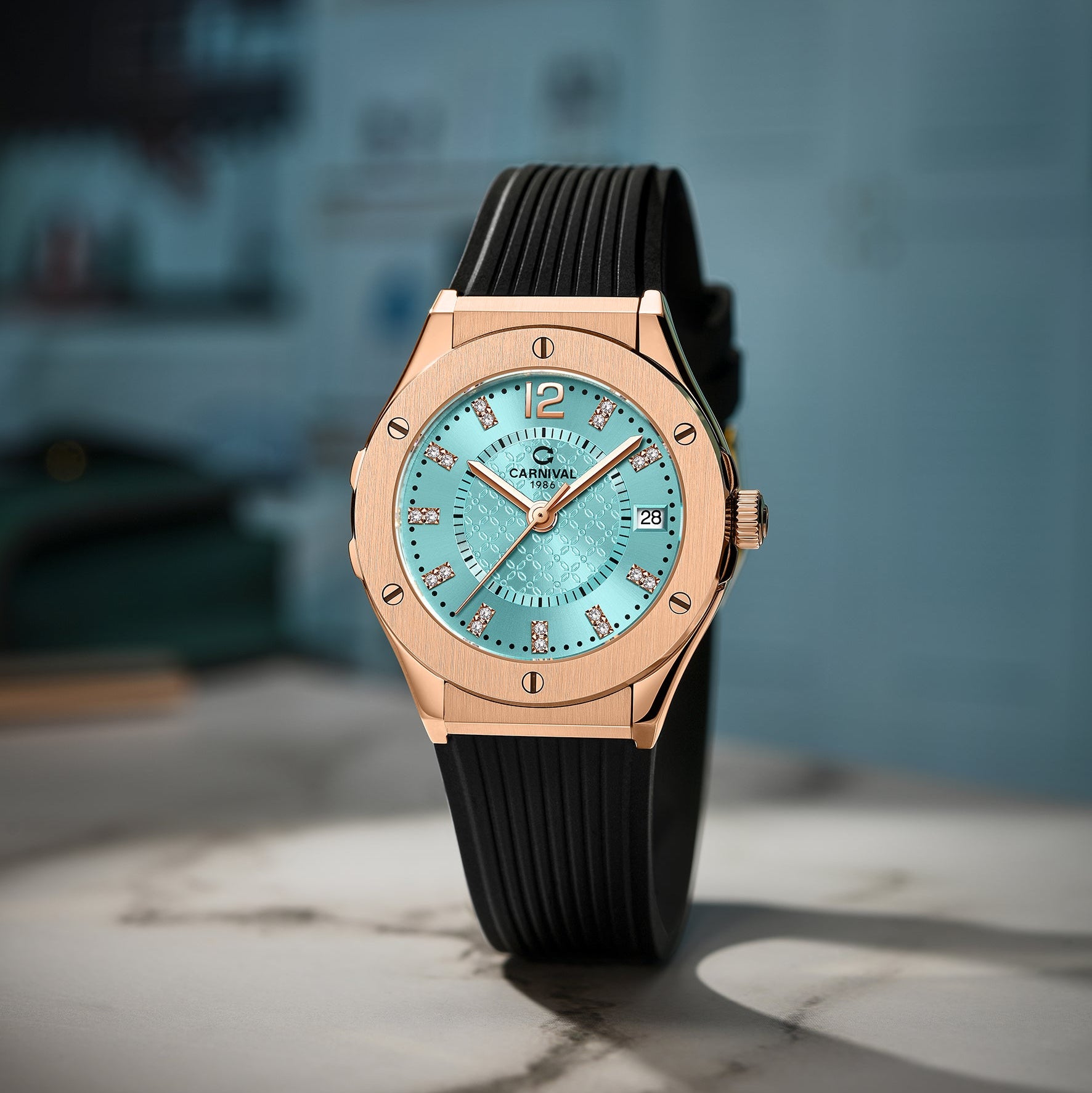Carnival 8173L Rosegold Tiffany Blue ( 8173L-VH-DCS-XD )