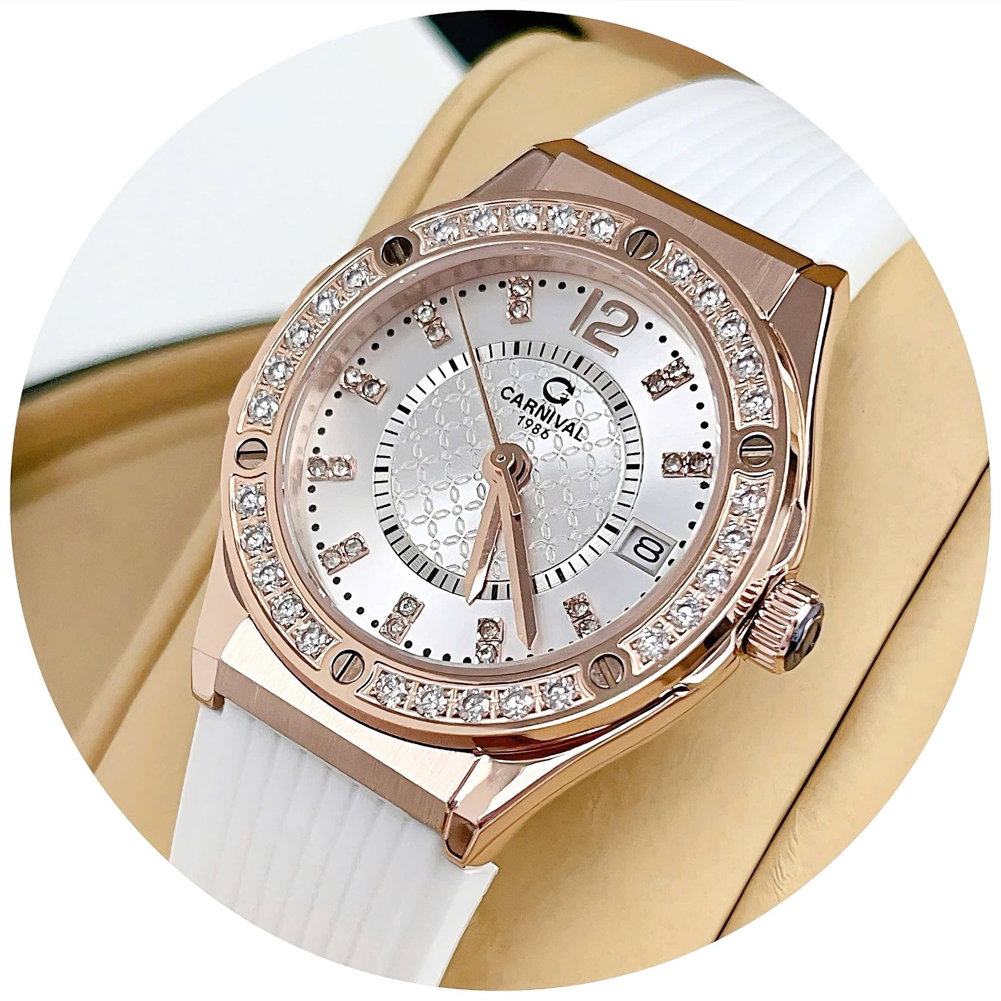 Carnival 8173L2 Rosegold Trắng v2 ( 8173L2-VH-DCS-T1)