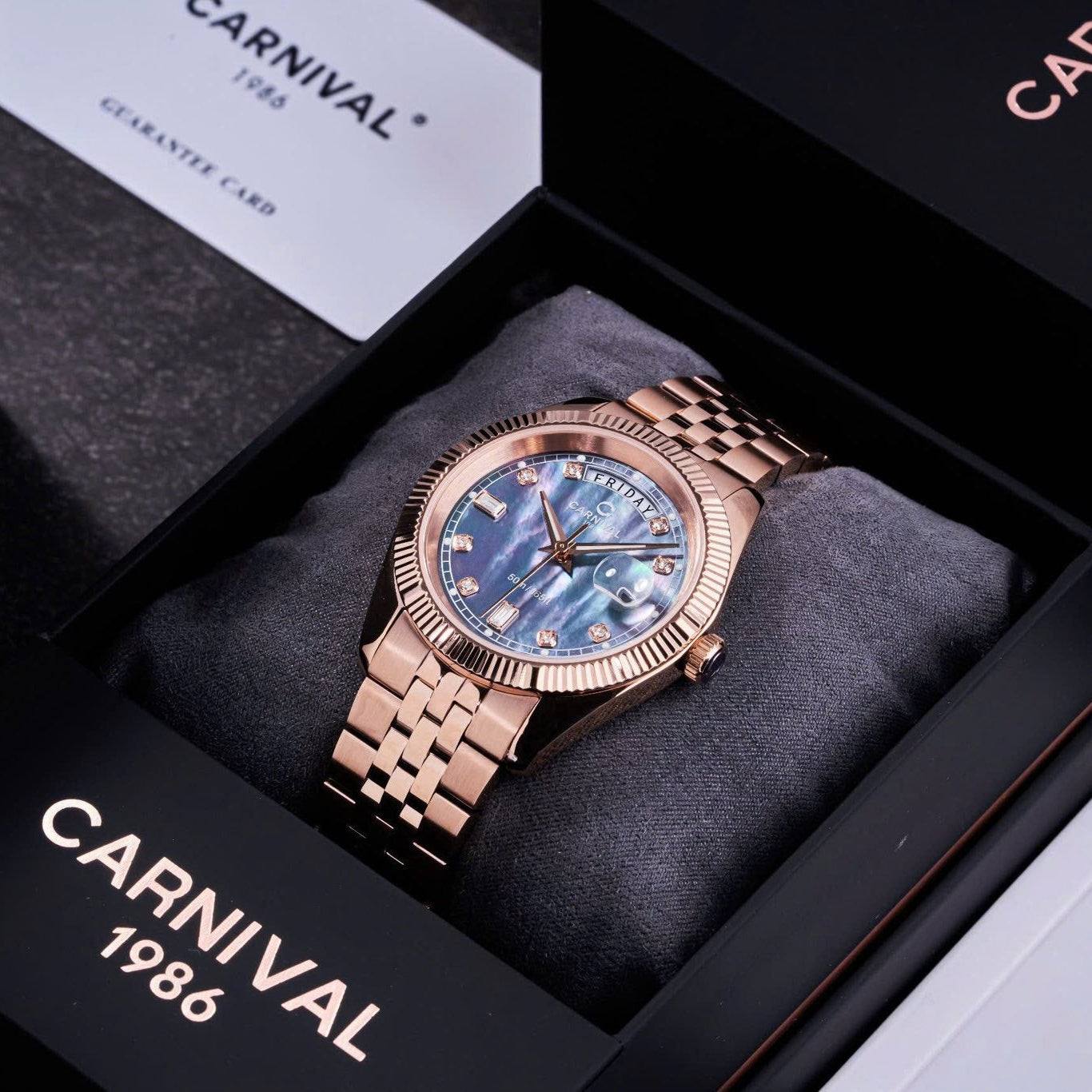 Carnival 8190G Rosegold Xà Cừ Tím ( 8190G-VH-DK)