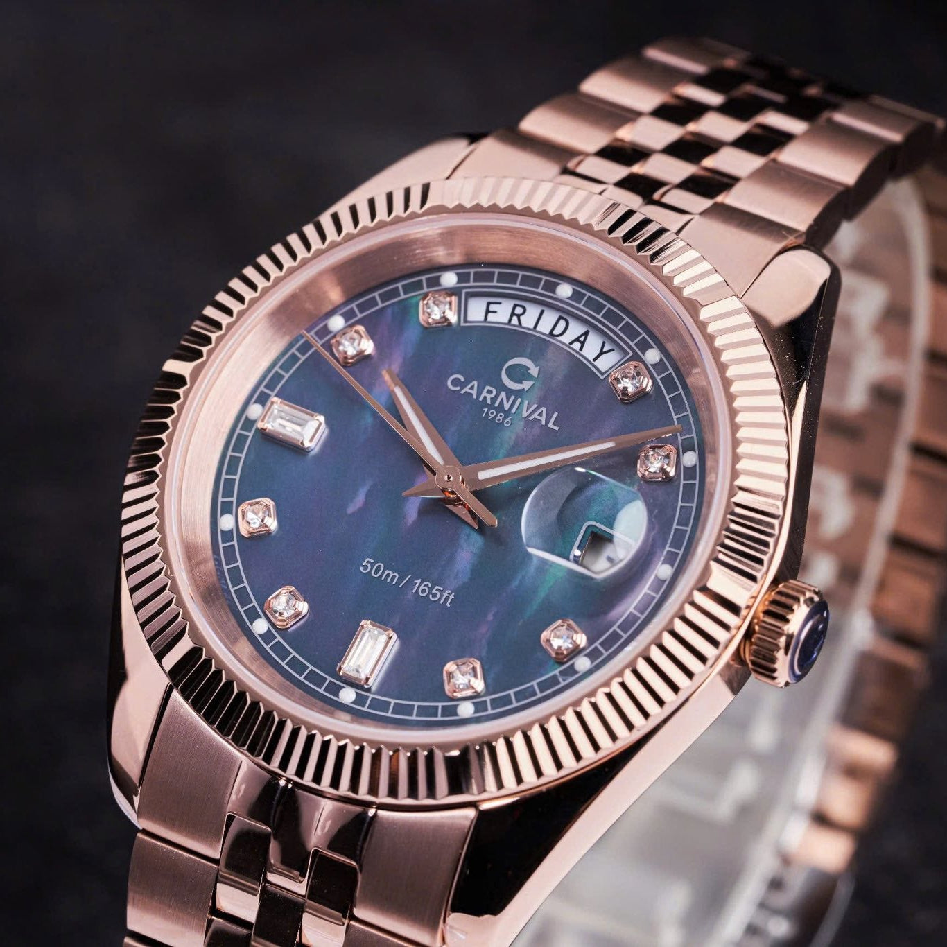 Carnival 8190G Rosegold Xà Cừ Tím ( 8190G-VH-DK)