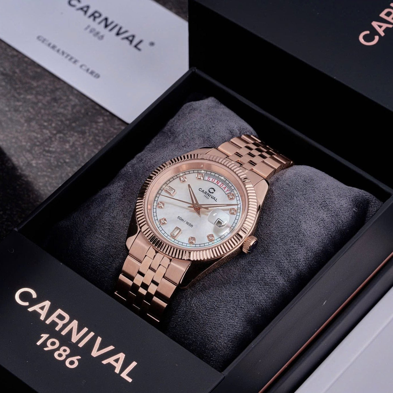 Carnival 8190G Rosegold Xà Cừ Trắng ( 8190G-VH-TK)