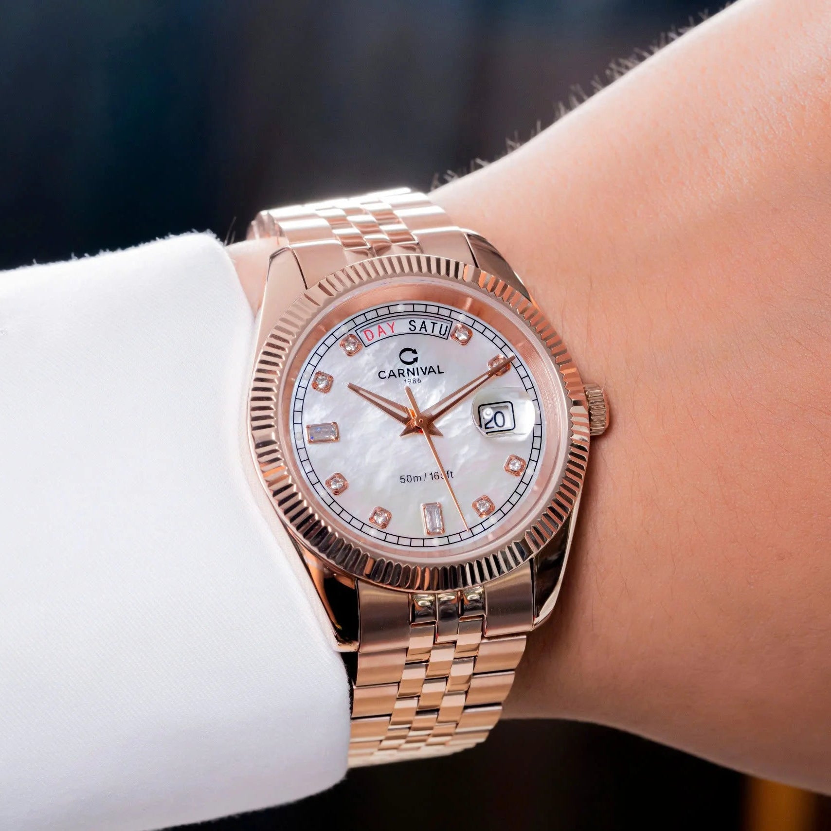 Carnival 8190G Rosegold Xà Cừ Trắng ( 8190G-VH-TK)