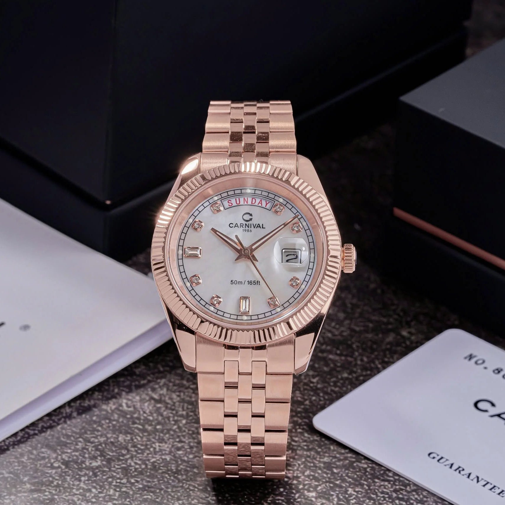 Carnival 8190G Rosegold Xà Cừ Trắng ( 8190G-VH-TK)
