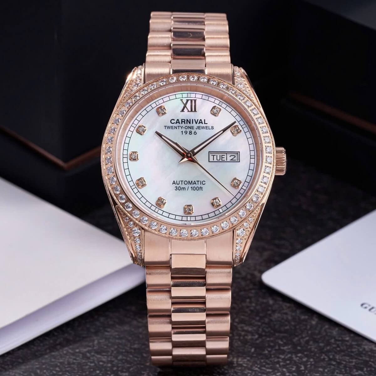 Carnival 8907G Rosegold Xà Cừ Trắng ( 8907G-VH-TK)