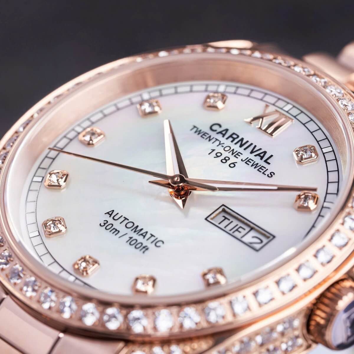Carnival 8907G Rosegold Xà Cừ Trắng ( 8907G-VH-TK)